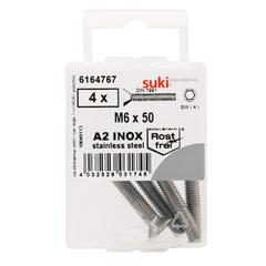Suki 6164767 M6 Machine Screws (Pack of 4, 50 mm)