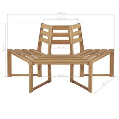 3-Seater Acacia Wood Half-Hexagonal Tree Bench vidaXL