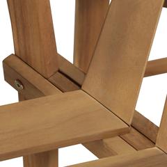 3-Seater Acacia Wood Half-Hexagonal Tree Bench vidaXL