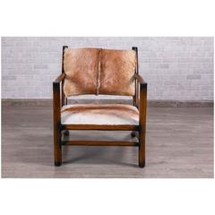 Pan Emirates Fallen Goat Hide & Wood Accent Chair (92 x 70 x 86 cm)