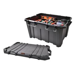 Shop Tactix Plastic Stackable Storage Box W/Lid (85 x 61 x 45 cm ...