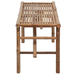 vidaXL Bamboo Folding Garden Bench with Cushion 118 cm