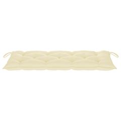 vidaXL Bamboo Folding Garden Bench with Cushion 118 cm