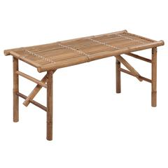vidaXL Bamboo Folding Garden Bench with Cushion 118 cm