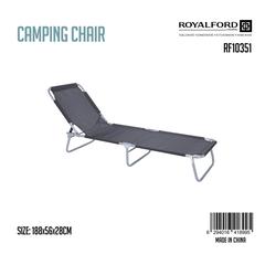 Royalford Multiposition Camping Chair W/Armrest (188 x 56 x 28 cm)