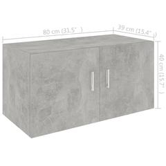 vidaXL Engineered Wood Wall-Mounted Cabinet (80 x 39 x 40 cm, Concrete Gray)