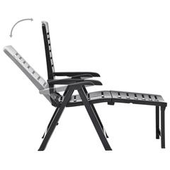 vidaXL Folding Sun Lounger Plastic Anthracite (59 x 99-153 x 79-108 cm)