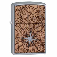 Zippo Woodchuck USA Compass Design Windproof Lighter, 49055 (Street Chrome)