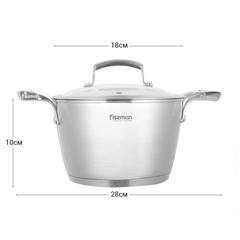 Fissman Millenium Stainless Steel Stockpot W/Glass Lid (18 cm)