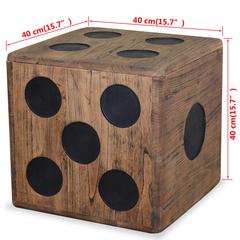 vidaXL Storage Box Mindi Wood 40x40x40 cm Dice Design