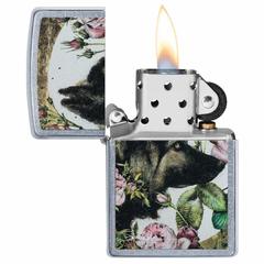 Zippo Spazuk Dog Windproof Lighter, 49089 (Street Chrome)