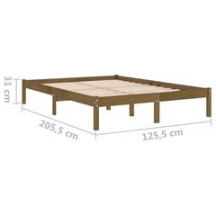 vidaXL Bed Frame Honey Brown Solid Wood Pine 120x200 cm