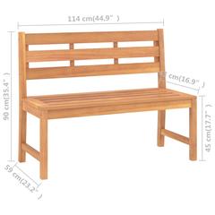 1-Seater Teak Wood Garden Bench vidaXL