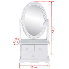 vidaXL Vanity Makeup Table with Oval Swing Mirror MDF