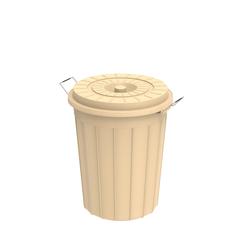 Cosmoplast Round Plastic Drum W/Lid (70 L, Ivory)