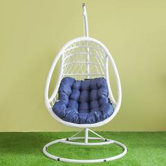 Blue Lufta Single Seater Rattan & Steel Swing Chair Danube Home