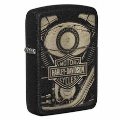 ولاعة زيبو مقاومة للرياح بتصميم هارلي ديفيدسون مجسم 49468 28582 (أسود مزخرف)