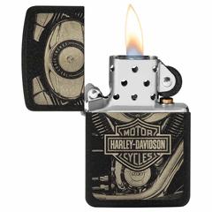 ولاعة زيبو مقاومة للرياح بتصميم هارلي ديفيدسون مجسم 49468 28582 (أسود مزخرف)