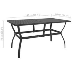 6-Seater Steel & Textilene Garden Dining Set vidaXL (Gray)