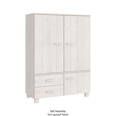 vidaXL Wardrobe White 99x45x137 cm Solid Wood Pine