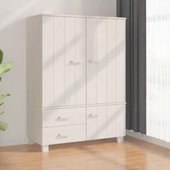 vidaXL Wardrobe White 99x45x137 cm Solid Wood Pine