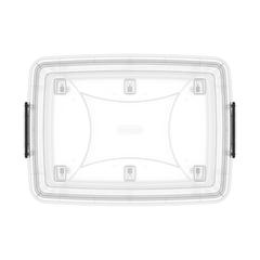 Cosmoplast Clear Plastic Stackable Storage Box W/Wheels & Lockable Lid (132 L, Transparent)