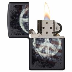 Zippo Peace On Flag Windproof Lighter, 28864 218 (Black Matte)