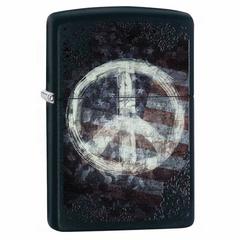 Zippo Peace On Flag Windproof Lighter, 28864 218 (Black Matte)