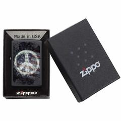 Zippo Peace On Flag Windproof Lighter, 28864 218 (Black Matte)