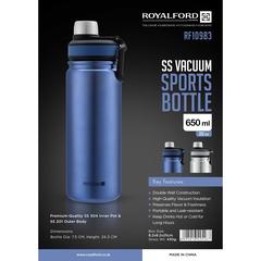 Royalford Stainless Steel Vacuum Sports Water Bottle (650 ml)