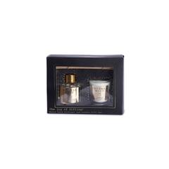 طقم ناشر عطر عيدان وشمعة نافرا (ذهبي)