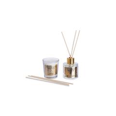 طقم ناشر عطر عيدان وشمعة نافرا (ذهبي)