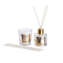 طقم ناشر عطر عيدان وشمعة نافرا (ذهبي)