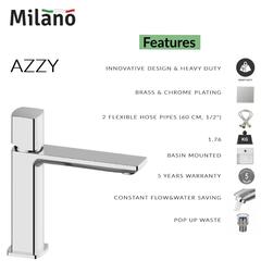 Milano Azzy Brass Basin Mixer Tap