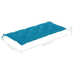 vidaXL Garden Bench Cushion Light Blue 120x50x7 cm Fabric
