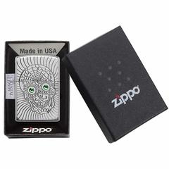 Zippo Armor Sugar Skull Design Windproof Lighter, 49172 (High Polish Chrome)