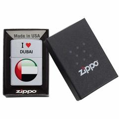 Zippo I Love Dubai Design Windproof Lighter, CI412387 205 (Satin Chrome)