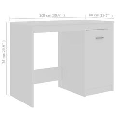 vidaXL Engineered Wood Desk (140 x 50 x 76 cm, White)