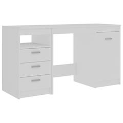 vidaXL Engineered Wood Desk (140 x 50 x 76 cm, White)