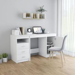 vidaXL Engineered Wood Desk (140 x 50 x 76 cm, White)