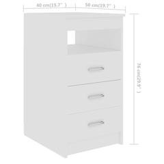 vidaXL Engineered Wood Desk (140 x 50 x 76 cm, White)