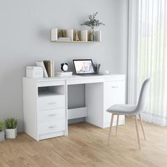 vidaXL Engineered Wood Desk (140 x 50 x 76 cm, White)