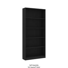 vidaXL 5-Tier Engineered Wood Book Cabinet (80 x 24 x 175 cm, Black)