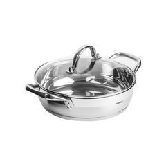 Bergner Gourmet Induction Stainless Steel Shallow Pot W/Glass Lid (24 cm)