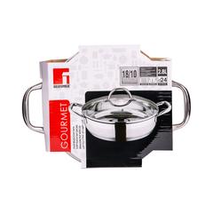 Bergner Gourmet Induction Stainless Steel Shallow Pot W/Glass Lid (24 cm)