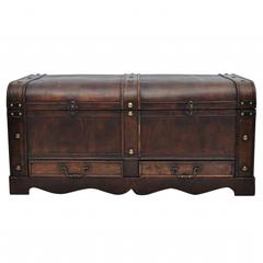 vidaXL Treasure Chest Wood Brown 90x51x42 cm