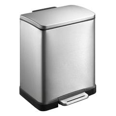 EKO Stainless Steel E-Cube Step Trash Bin W/Pedal (20 L)