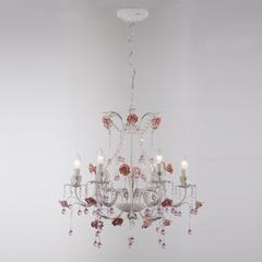 Danube Home Fabia Metal & Ceramic Flower Hanging Chandelier (70 x 55 x 70 cm)