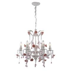 Danube Home Fabia Metal & Ceramic Flower Hanging Chandelier (70 x 55 x 70 cm)