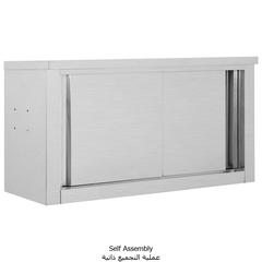 vidaXL Kitchen Wall Cabinet with Sliding Doors 90x40x50 cm Stainless Steel